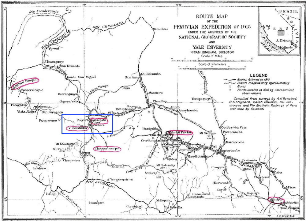 Hiram Bingham térkép